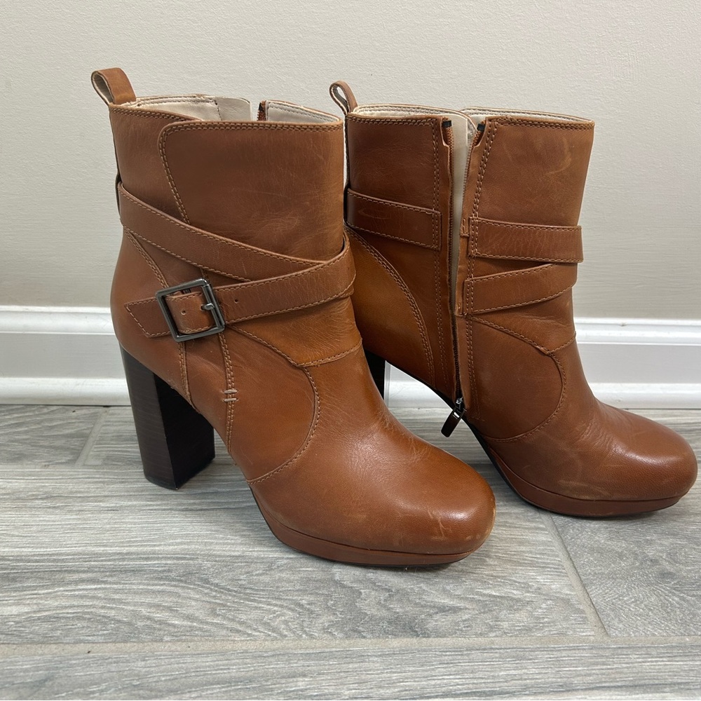 Clarks Gabriel leather high heel boots